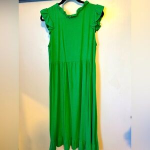 Maxi Green Dress with button up back.
